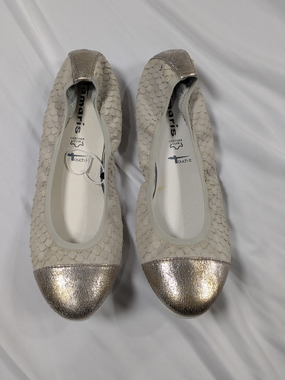 Tamaris "Touch It" genuine leather ballerina flats